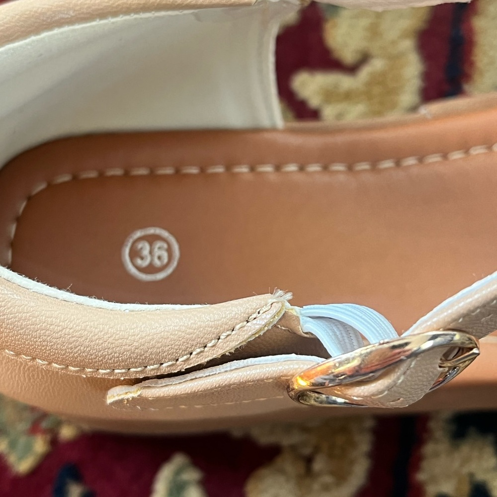 Low wedge ankle strap buckle flats size 36(6) New in box - Picture 5 of 11